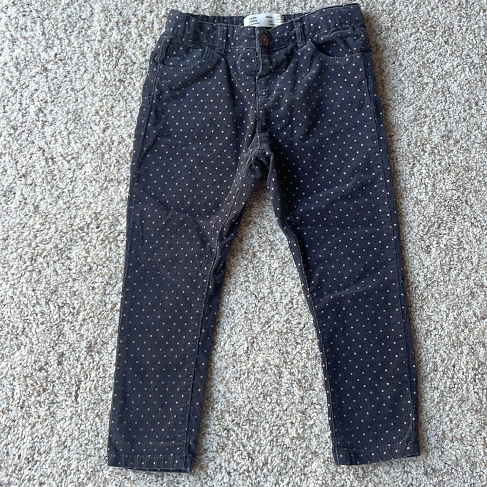Zara Toddler Corduroy Polka Dot Pants